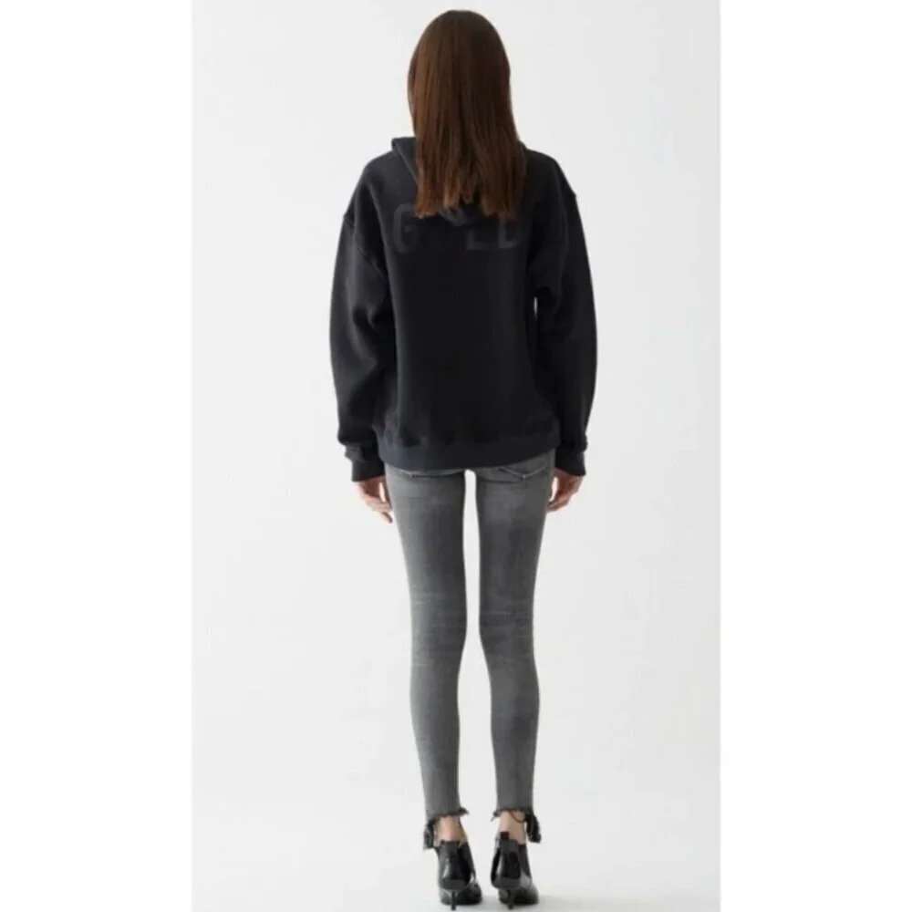Agolde Sophie Hi Rise Skinny Raw Hem Washed Black/Gray Jeans Size 25